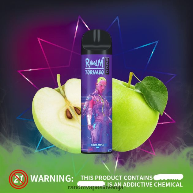 RandM Tornado 8000 Vape naprava za nadzor pretoka zraka 1 kos kislo jabolko 2D84FN240 Fumot RandM Vape