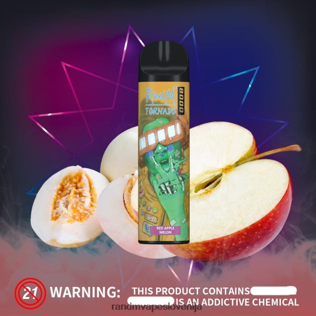 RandM Tornado 8000 Vape naprava za nadzor pretoka zraka 1 kos rdeče jabolko melona 2D84FN245 RandM Tornado Company