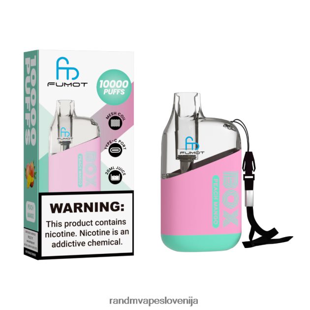 Fumot Original RandM Tornado Box 10000 Vape naprava za nadzor pretoka zraka 1 kos breskev mango 2D84FN90 Fumot RandM Vape